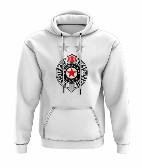 Partizan Belgrade Logo Hoody (White)