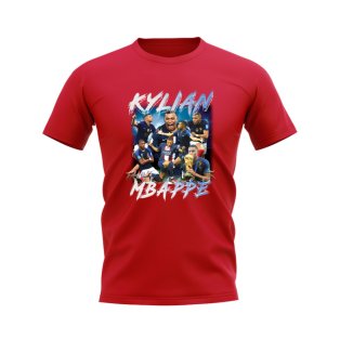 Kylian Mbappe Bootleg Football T-Shirt (Red)