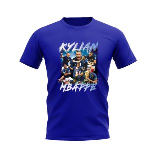 Kylian Mbappe Bootleg Football T-Shirt (Blue)