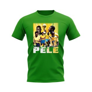 MUSU Brazil National Short Sleeve Soccer Jersey Kit-Pele #10 Soccer Jersey  Youth & Kids Sizes for 5-13 Years Old