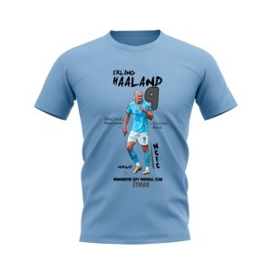 Erling Haaland Manchester City Graphic T-Shirt (Sky Blue)