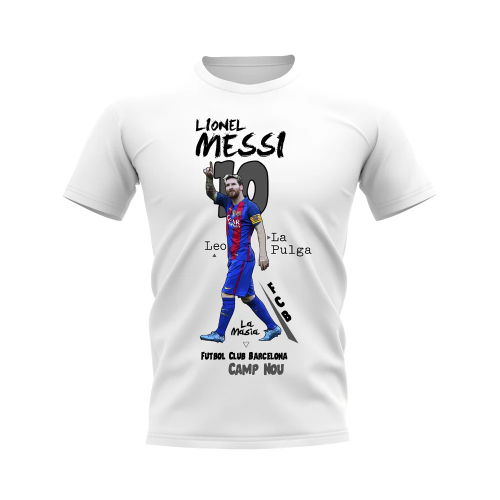 Lionel Messi Barcelona Graphic T-Shirt (White)