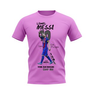 Lionel Messi Barcelona Graphic T-Shirt (Pink)