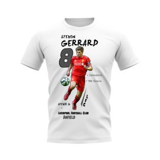 Steven Gerrard Liverpool Graphic T-Shirt (White)
