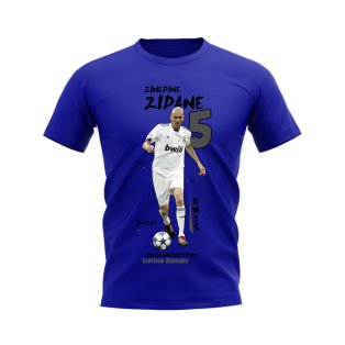 Zinedine Zidane Real Madrid Graphic T-Shirt (Blue)