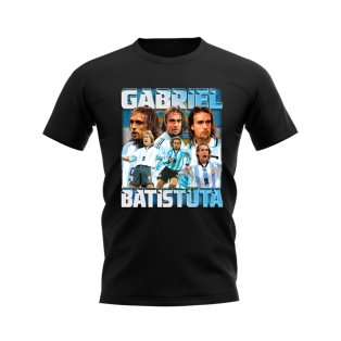 Gabriel Batistuta Argentina Bootleg T-Shirt (Black)