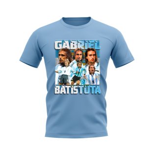 Gabriel Batistuta Argentina Bootleg T-Shirt (Sky Blue)