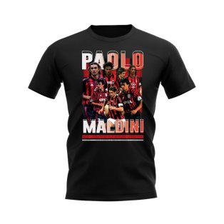Paolo Maldini AC Milan Bootleg T-Shirt (Black)