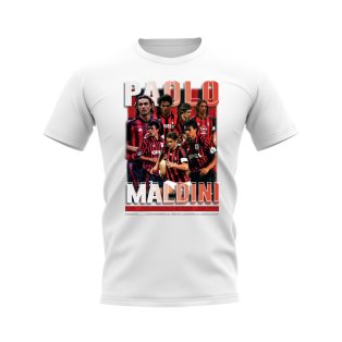Paolo Maldini AC Milan Bootleg T-Shirt (White)