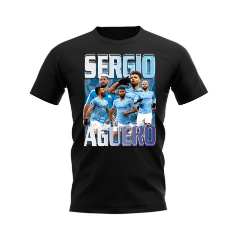 Sergio Aguero Manchester City Bootleg T-Shirt (Black)