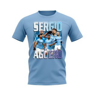Sergio Aguero Manchester City Bootleg T-Shirt (Sky Blue)