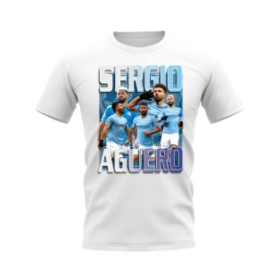 Sergio Aguero Manchester City Bootleg T-Shirt (White)