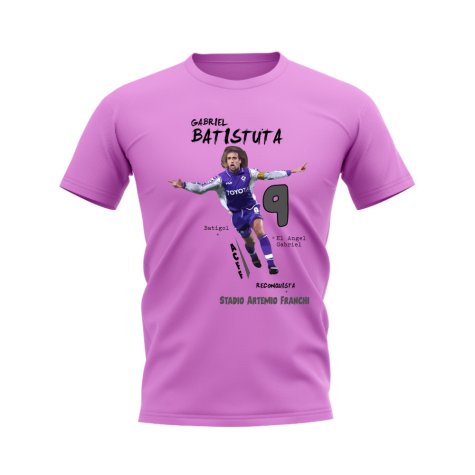 Gabriel Batistuta Fiorentina Graphic T-Shirt (Pink)