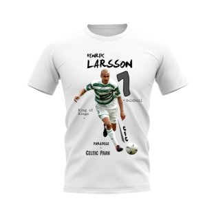 Henrik Larsson Celtic Graphic T-Shirt (White)
