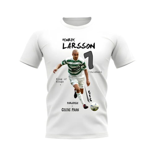 Henrik Larsson Celtic Graphic T-Shirt (White)