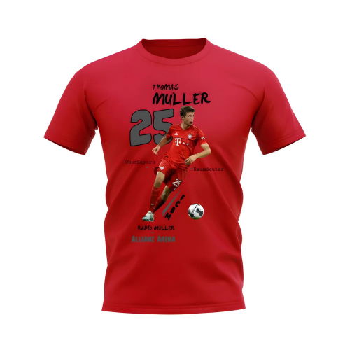 Thomas Muller Bayern Munich Graphic T-Shirt (Red)