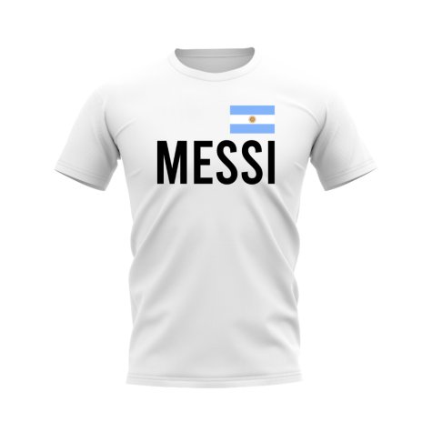 Lionel Messi Argentina Name T-shirt (White)