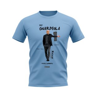 Pep Guardiola Manchester City Graphic T-Shirt (Sky Blue)