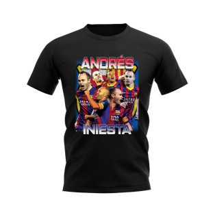 Andres Iniesta Barcelona Bootleg T-Shirt (Black)
