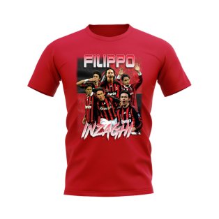 Filippo Inzaghi AC Milan Bootleg T-Shirt (Red)