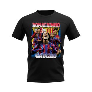 Ronaldinho Barcelona Bootleg T-Shirt (Black)
