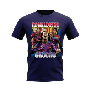 Ronaldinho Barcelona Bootleg T-Shirt (Navy)