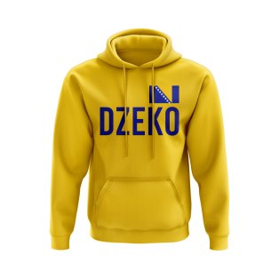 Edin Dzeko Bosnia and Herzegovina Name Hoody (Yellow)