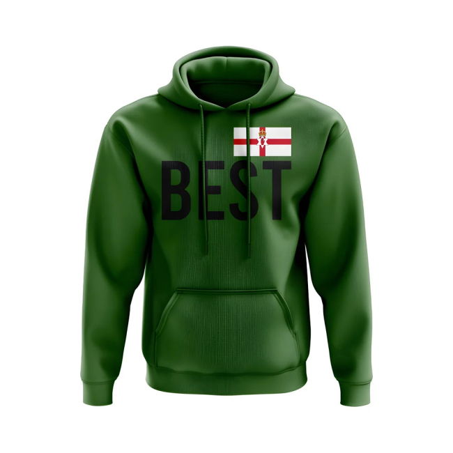 George Best Northern Ireland Name Hoody (Green)