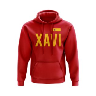 Xavi Spain Name Hoody (Red)