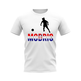 Luka Modric Croatia Silhouette T-Shirt (White)