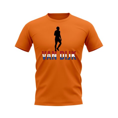 Virgil van Dijk Holland Silhouette T-Shirt (Orange)