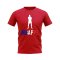 Kylian Mbappe France Silhouette T-shirt (Red)
