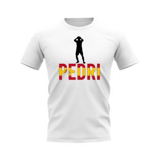 Pedri Spain Silhouette T-shirt (White)