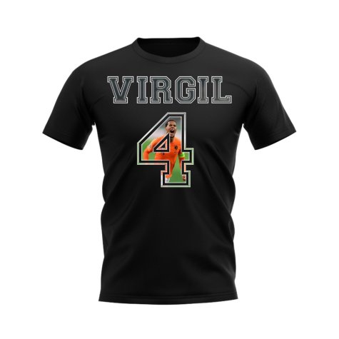 Virgil van Dijk Holland 4 T-Shirt (Black)