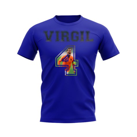 Virgil van Dijk Holland 4 T-Shirt (Royal)