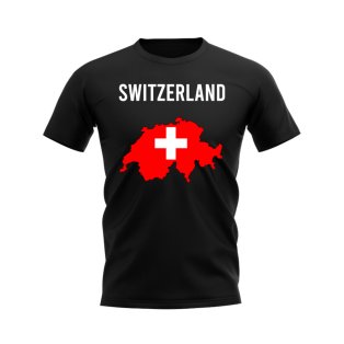 Switzerland Map T-shirt (Black)