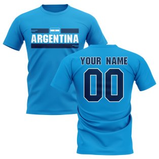 Personalised Argentina Fan Football T-Shirt (Sky Blue)