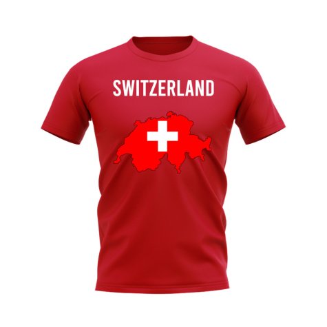 Switzerland Map T-shirt (Red)