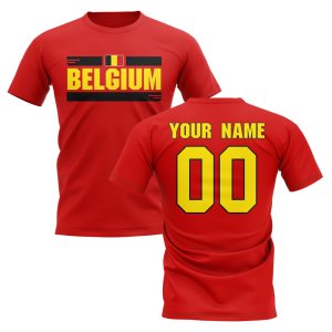 Personalised Belgium Fan Football T-Shirt (red)