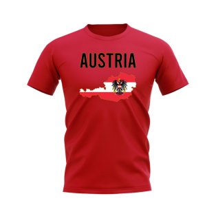 Austria Map T-shirt (Red)