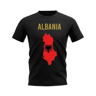 Albania Map T-shirt (Black)