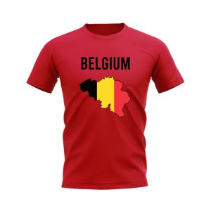 Belgium Map T-shirt (Red)