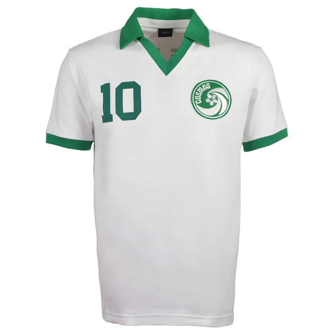 New York Cosmos Pele White Retro Shirt with PELE 10