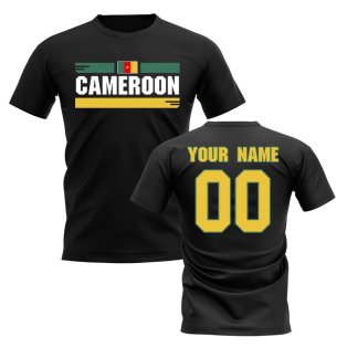Personalised Cameroon Fan Football T-Shirt (black)