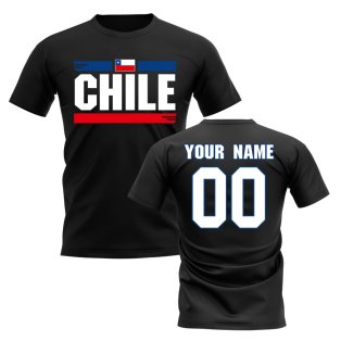 Personalised Chile Fan Football T-Shirt (black)
