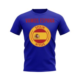 Vamos Espana Spain Fans Phrase T-shirt (Royal)