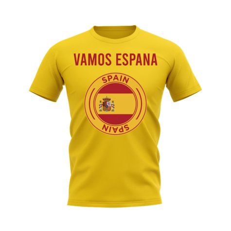 Vamos Espana Spain Fans Phrase T-shirt (Yellow)