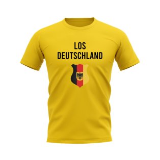 Los Deutschland Germany Fans Phrase T-shirt (Yellow)