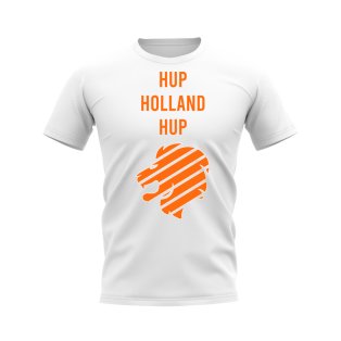 Hup Holland Hup Fans Phrase T-shirt (White)