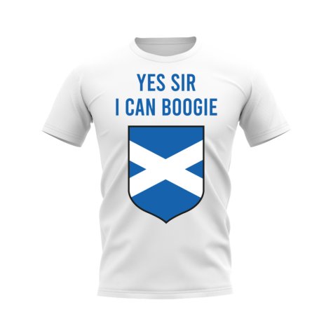 Yes Sir I Can Boogie Scotland Fans Phrase T-shirt (White)